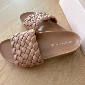 Loeffler Randall tan braided sandals.  Worn once.